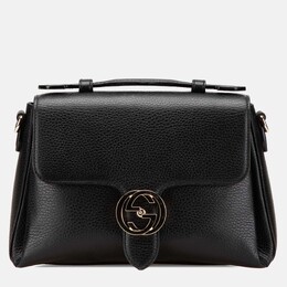 Gucci Black Small Dollar Calf Interlocking G Satchel 1170489