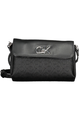 Женская сумка Calvin Klein комбинированная из экокожи и текстиля, черный 30760 | nero