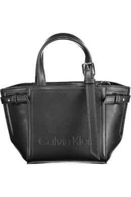Женская сумка Calvin Klein из экокожи с декоративным ремешком, черный 14343 | nero
