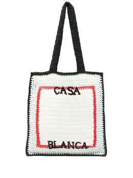 Casablanca logo-embroidered tote bag 27783374