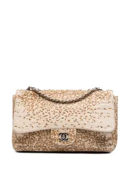 Chanel 2013-2014 Jumbo Raffia Sequin Single Flap shoulder bag 30961677