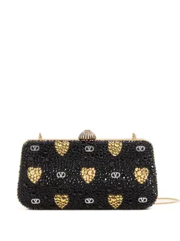 Valentino Garavani heart motif embellished clutch bag 29537752