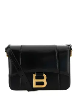 Сумка-клапан Hourglass из кожи Balenciaga, черный 30894835 | черный