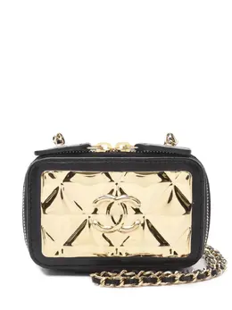 Chanel 2021 Extra Mini CC Quilted Golden Plate Vanity crossbody bag 30963296