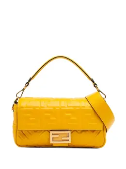 Fendi 2010-2025 Zucca Embossed Leather Baguette satchel 30962782