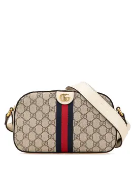 Gucci 2016-2025 Small GG Supreme Textured Calfskin Web Ophidia Camera Bag crossbody bag 30967303
