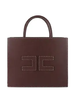 Elisabetta Franchi logo-patch stitched tote bag 30300979