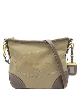 Prada 2000s logo-jacquard shoulder bag 30909697