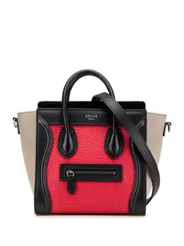 Celine 2017 Nano Tricolor Nubuck and Calfskin Luggage Tote satchel 30967260