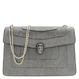Bvlgari Metallic Grey Serpenti Forever Shoulder Bag 287941