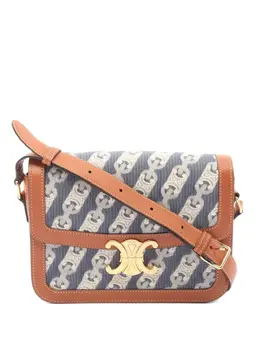 Celine 2010s Triomphe denim shoulder bag 30453962