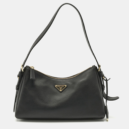 Prada Black Leather Medium Aimee Shoulder Bag 1172365