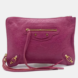 Balenciaga Pink Leather Motor Clutch 1170755