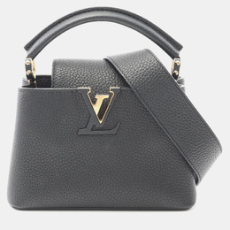 Louis Vuitton Capucines Mini Black Taurillon Clemence Leather Top Handle Bag 1167746