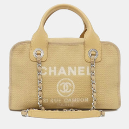 Chanel Beige Canvas Deauville Boston Bag 1120440