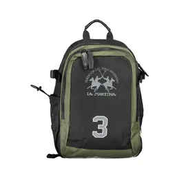 La Martina Black Polyester Backpack la-20561