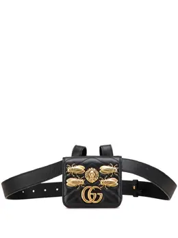 Gucci 2016-2025 Mini GG Marmont Matelasse Leather Animal Studs Pouch Bag belt bag 30989971