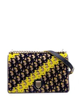 Christian Dior 2016 Medium Oblique Canvas and Velvet Diorama Flap crossbody bag 30984811