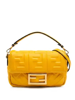 Fendi 2010-2025 Mini Zucca Embossed Leather Baguette satchel 30990548