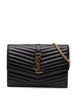 Saint Laurent 2018 Lambskin Chevron Monogram Sulpice Chain Wallet crossbody bag 29808842