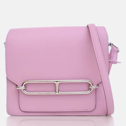 Hermes Roulis 18 Mini Mauve Sylvestre Swift Bag with Strap 1169622