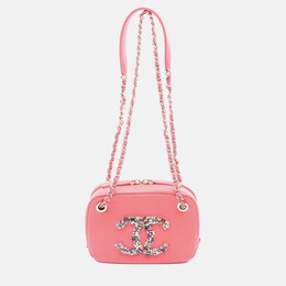 Chanel Pink Lambskin Giant Crystal CC Camera Bag 1171487