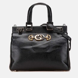 Gucci Black Small Grained Calfskin Zumi Top Handle Bag 1171823