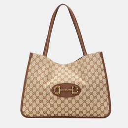 Gucci Beige/Brown Medium GG Canvas Horsebit 1955 Tote 1172965