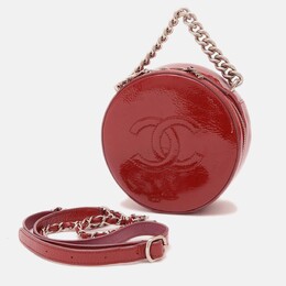 Chanel Round As Earth Red Patent Leather Shoulder Bag 1172779