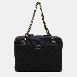 Chanel Grey CC Chevron Jersey Camera Bag 1172905