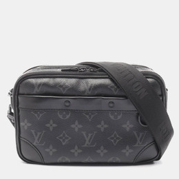Louis Vuitton Alpha Black Coated Canvas Leather Monogram Eclipse Shoulder Bag 1172698