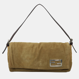 Fendi Baguette Brown Corduroy Bag 1171954