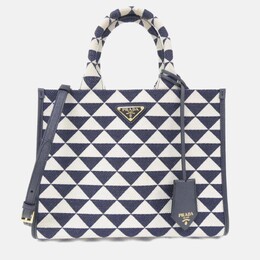 Prada Symbole Shopper Talco Jacquard Tote Bag 1172856
