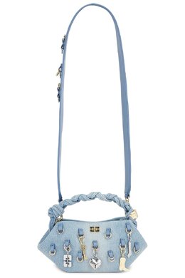 Мини-сумка Washed denim charms bou от Ganni, faded denim ganr-wy117 | faded denim