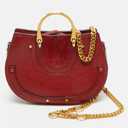 Chloe Red Leather and Suede Mini Pixie Belt Bag 1173275