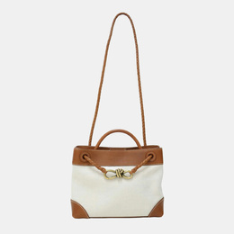 Bottega Veneta Andiamo Small Brown Cotton Tote Bag 1172533