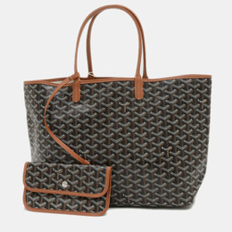 Goyard Saint Louis PM Black/Brown Goyardine Canvas Tote Bag 1172527