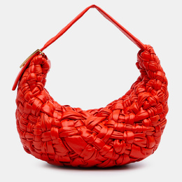 Bottega Veneta Red Foulard Intrecciato Calfskin Banana Hobo 1172455