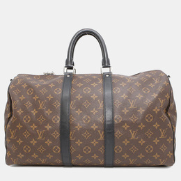 Louis Vuitton Keepall Bandoulière 45 Brown Monogram Macassar Canvas Bag 1172250