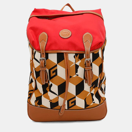 Gucci Interlocking G Rabbit Brown Red Nylon Leather Backpack 1172239