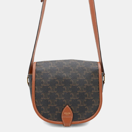 Celine Triomphe Falco Medium Tan PVC and Leather Shoulder Bag 1172233