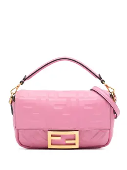 Fendi 2010-2025 Mini Zucca Embossed Leather Baguette satchel 31012334