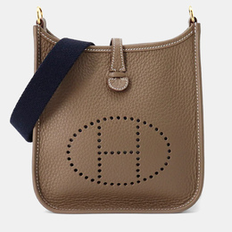Hermes Evelyne TPM 16 Etoupe/Blue Indigo Taurillon Clemence Leather Shoulder Bag 1172204