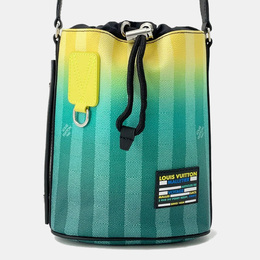 Louis Vuitton Sac Malang Yellow/Green Damier Stripe Shoulder Bag 1172271