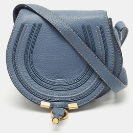 Chloe Blue Leather Mini Marcie Crossbody Bag 1174279