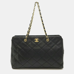 Chanel Quilted Classic Black Leather Chain Tote Bag 1173957