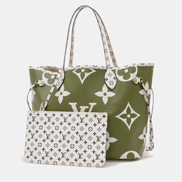 Louis Vuitton Neverfull MM Khaki Monogram Giant Canvas Tote Bag 1173912