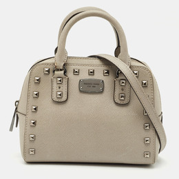 Michael Kors Grey Leather Mini Studded Sandrine Satchel 1173763