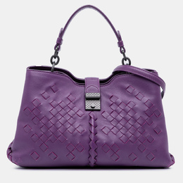 Bottega Veneta Purple Nappa Intrecciato Napoli Satchel 1173463