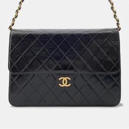 Chanel Push Lock Chain Black Lambskin Shoulder Bag 1172286